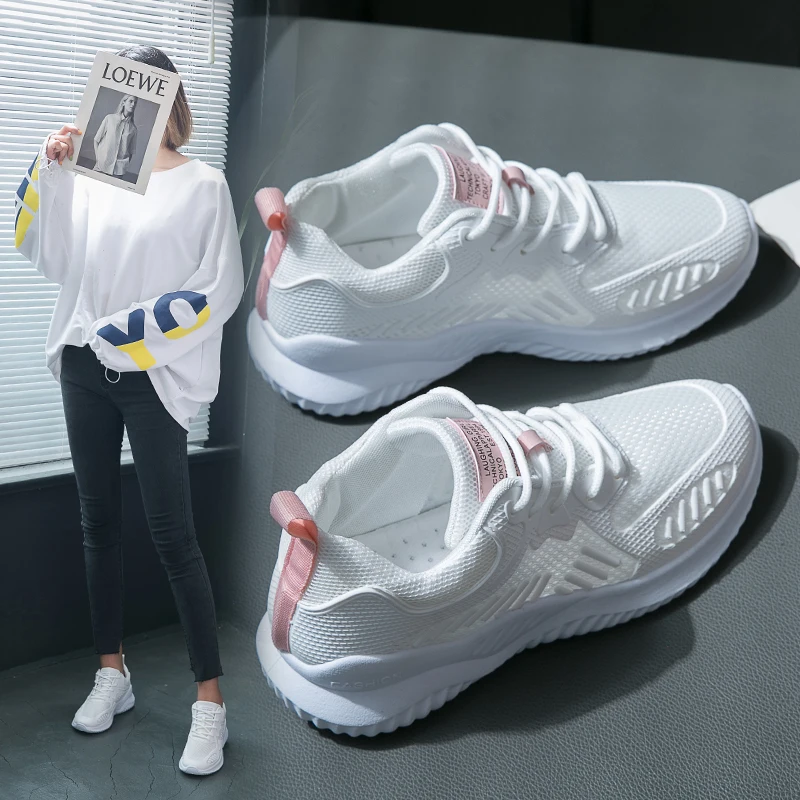 Летняя женская обувь дышащие кроссовки из сетки противоскользящие для бега