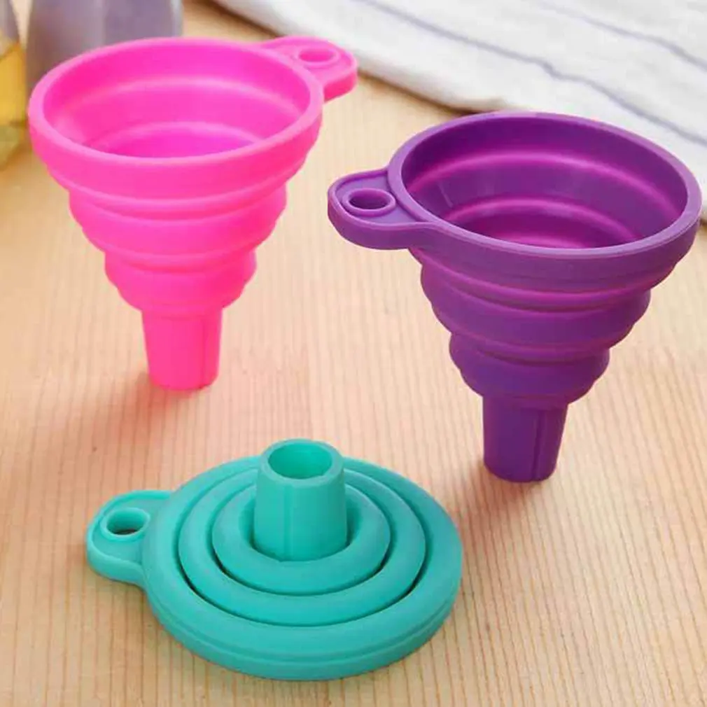 

Silicone Collapsible Funnel Folding Funnel Kitchen Tool Scalable Foldable Funnel Kitchen Funnel For Liquid And Powder Transfe
