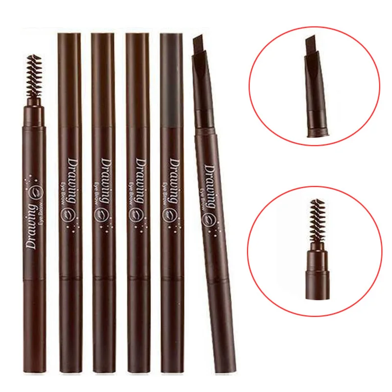 Водонепроницаемый карандаш для бровей с кистью автоматическая ручка