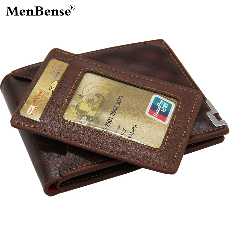 Мужские короткие кошельки MenBense повседневные однотонные из искусственной кожи с