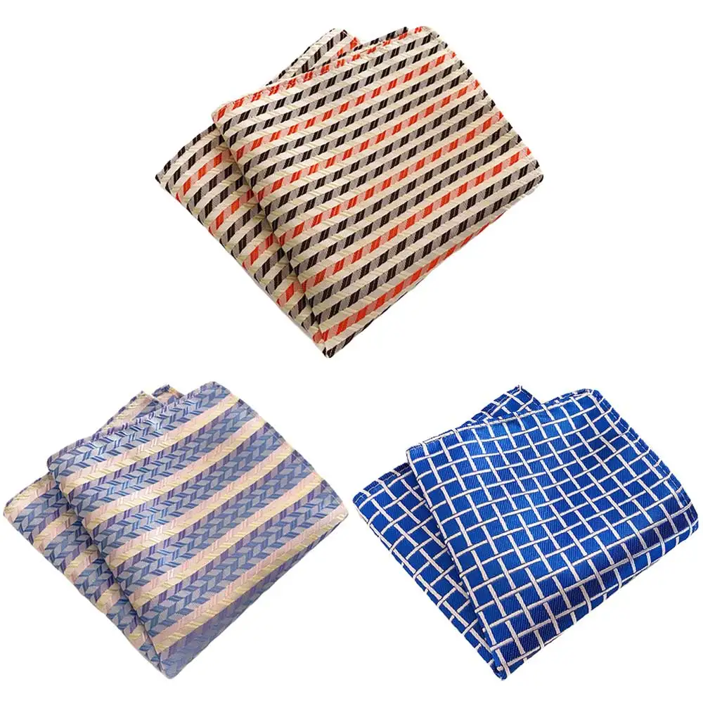3 Packs Men Stripe Candy Color Pocket Square Handkerchief Wedding Party Hanky HZTIE0371 | Аксессуары для одежды