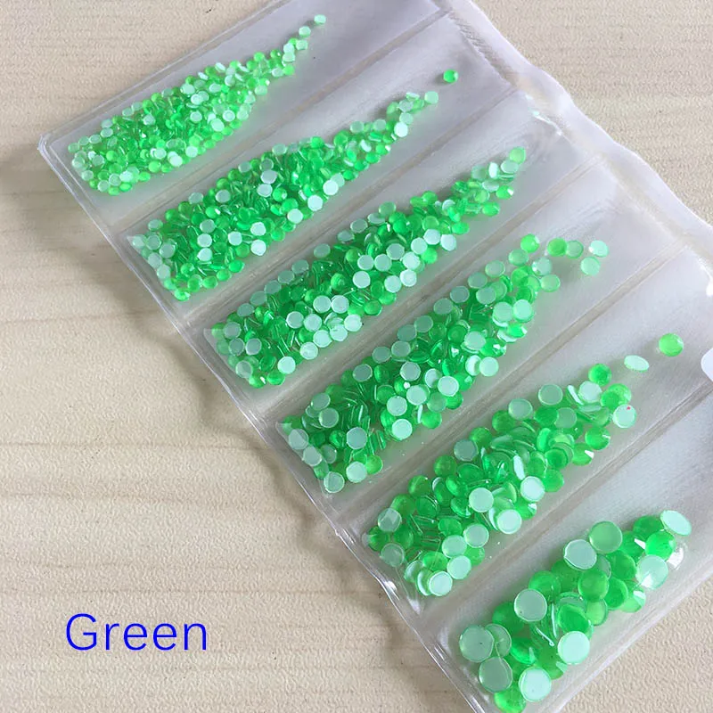 Green Новое прибытие простое, маленькое, новое Маникюр горный хрусталь стекло флуоресцентный круглый набор не-тепло ремонт ногтей декоративные стразы - Цвет: Green