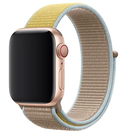 Светильник со светоотражающим браслетом, спортивный ремешок для Apple Watch, 44 мм, 42 мм, 40 мм, 38 мм, нейлоновый ремешок для iwatch, серия 5, 4, 3, 2, 1 - Цвет ремешка: Camel