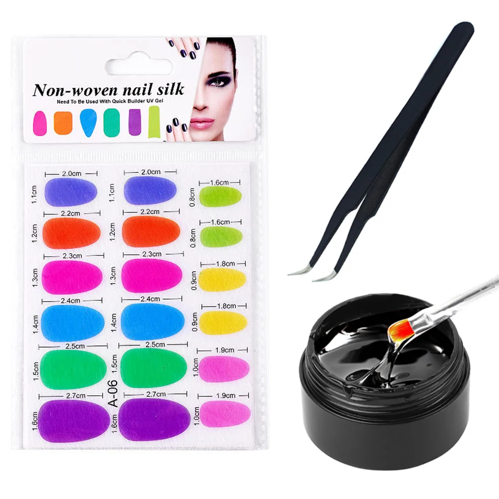 Стекловолоконные Типсы для наращивания ногтей клеевые пинцеты DIY Маникюрный