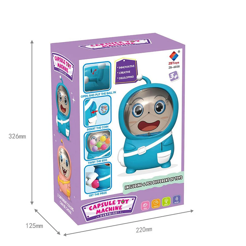 

Mini Coin Operated Capsule Machine With Egg Cute Funny Slot machines Automatic simulational Amusement Game Toys for children