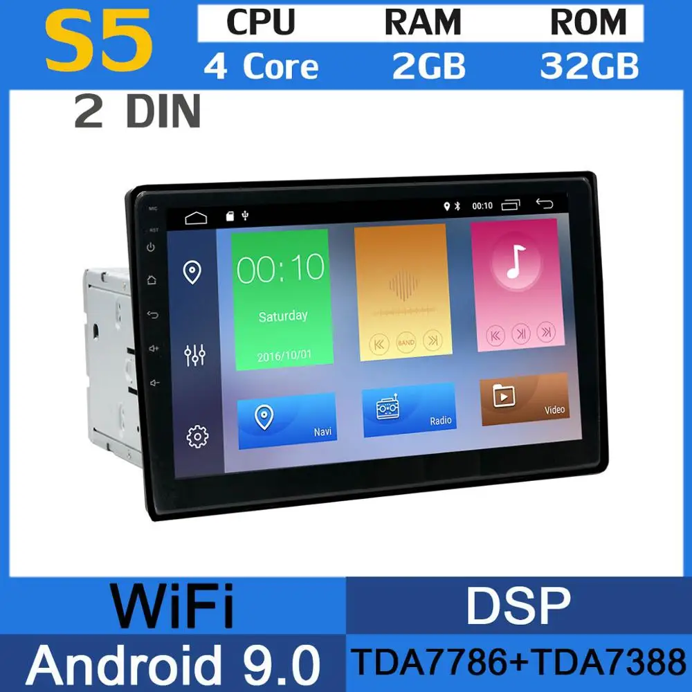4Core 2G RAM 32G ROM 10," 180 ° вращающийся Android 9,0 PX6 4 Гб+ 64 Гб 2 Din 2Din универсальный радио Автомобильный мультимедийный DVD стерео плеер gps радио двойной Din - Цвет: 4Core 2G RAM 32G ROM