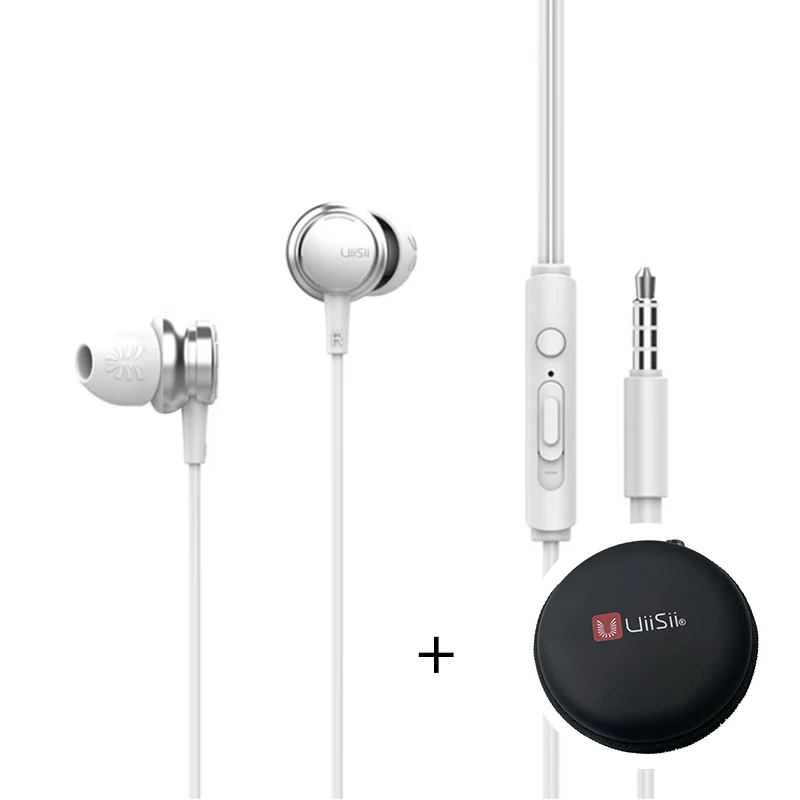 HM9 White And Box Uiisii HM9 сабвуфер-вкладыш с HIFI наушниками, динамические наушники с прямой подкладкой, 3,5 мм разъем стерео, для iPhone/huawei Mp3 - Цвет: HM9 White And Box