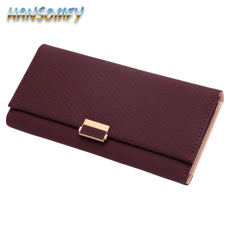 2019 NEW Wallet Female Rhombus PU leather grain Women Wallets Hasp Coin Purse Long Fashion Card Holder CY-49 | Багаж и сумки