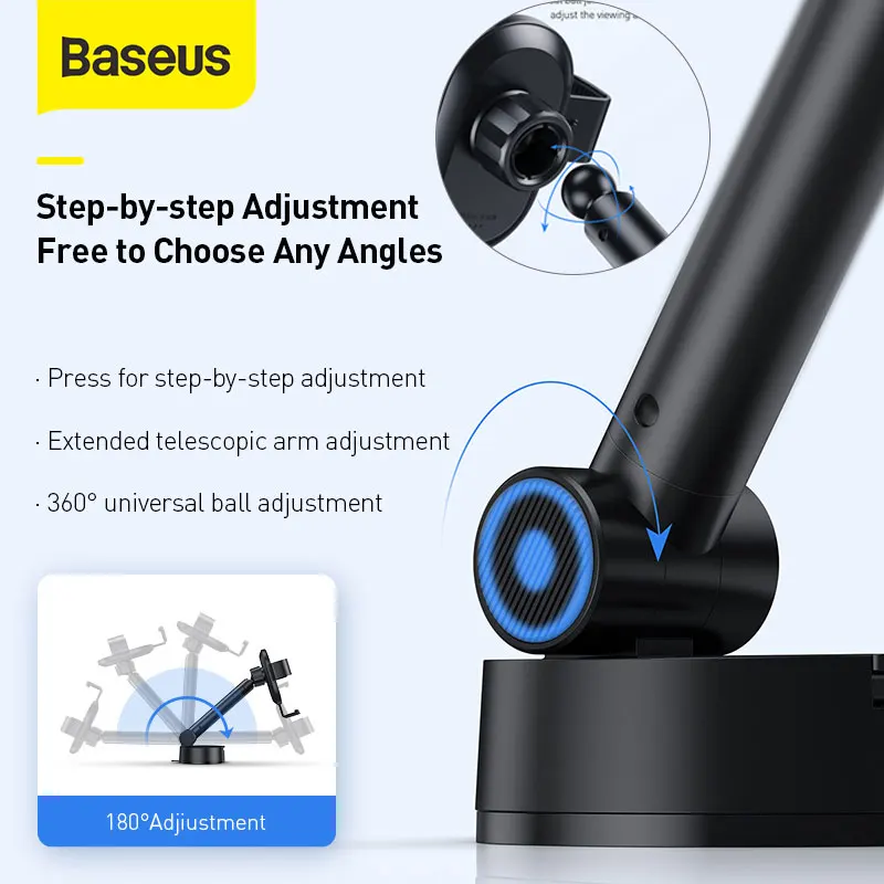 Автомобильный держатель Baseus Gravity для телефона iPhone 12 11 X Max Xiaomi Samsung Huawei на присоске