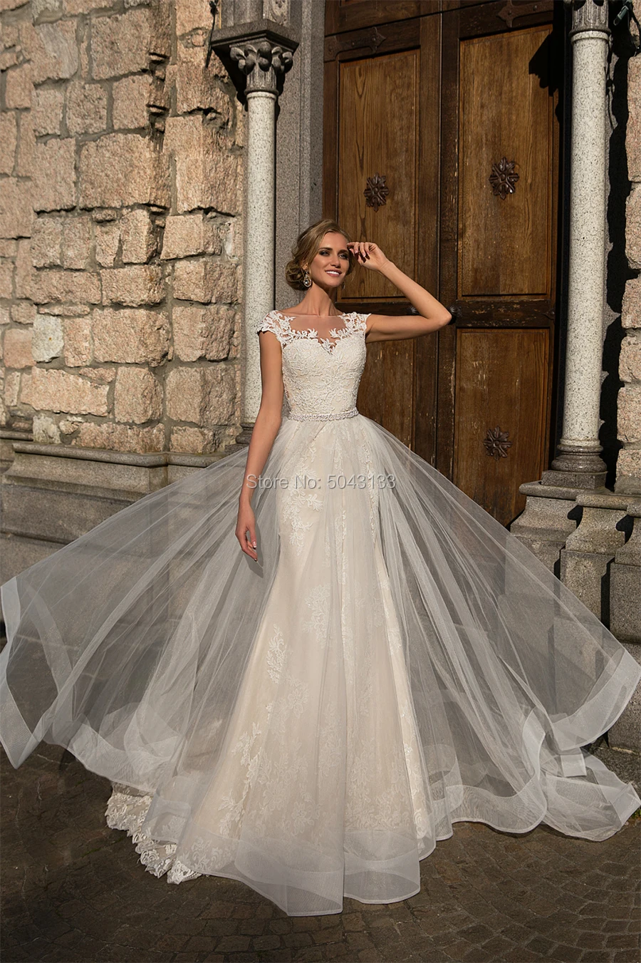 Роскошное свадебное платье-Русалка 2 в 1 2021 со съемной юбкой Кружевная аппликация