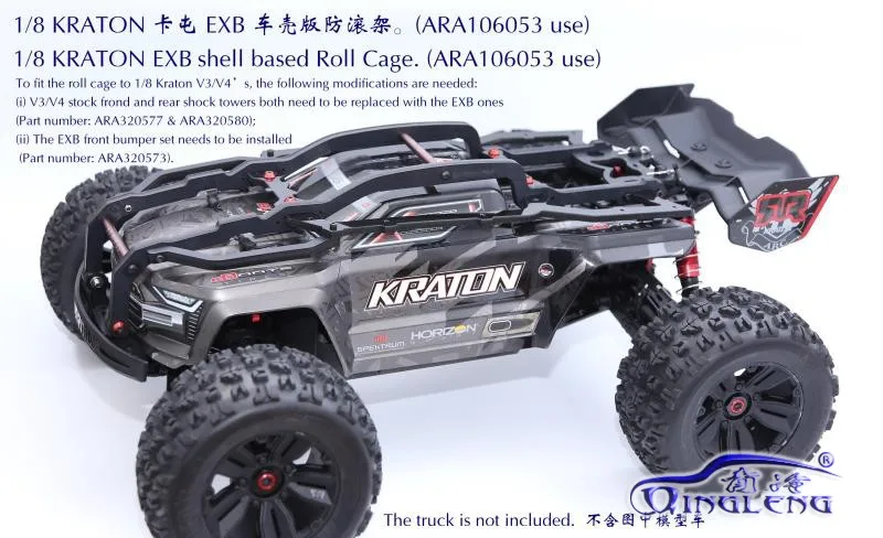 Рулонная клетка на основе нейлонового корпуса с колесной панелью для 1/8 ARRMA KRATON EXB