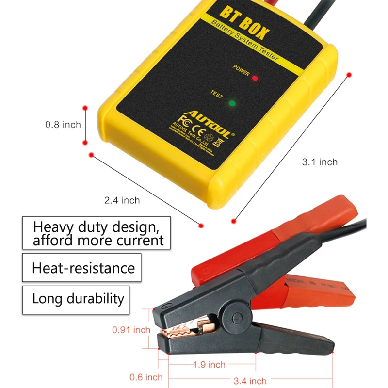 AUTOOL BT BOX Mini 12v автомобильный тестер батареи Автомобильный анализатор Bluetooth