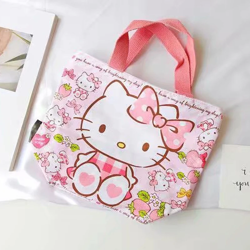 Милая Холщовая Сумка с рисунком котенка сумка на плечо женская переносная Ланч