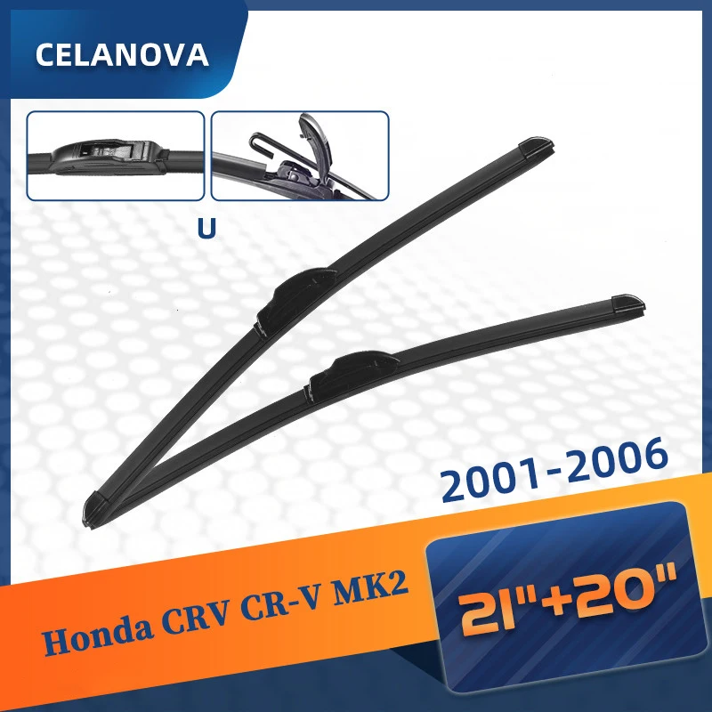 

Щетка стеклоочистителя CELANOVA для Honda CRV CR-V MK2 2001 - 2006 21 + 20 дюймов, бескаркасные резиновые стеклоочистители
