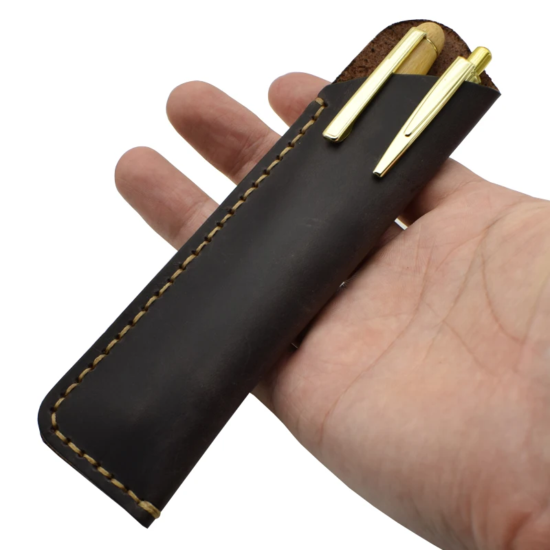 Держатель для ручки из натуральной кожи винтажный ручной работы воловьей |