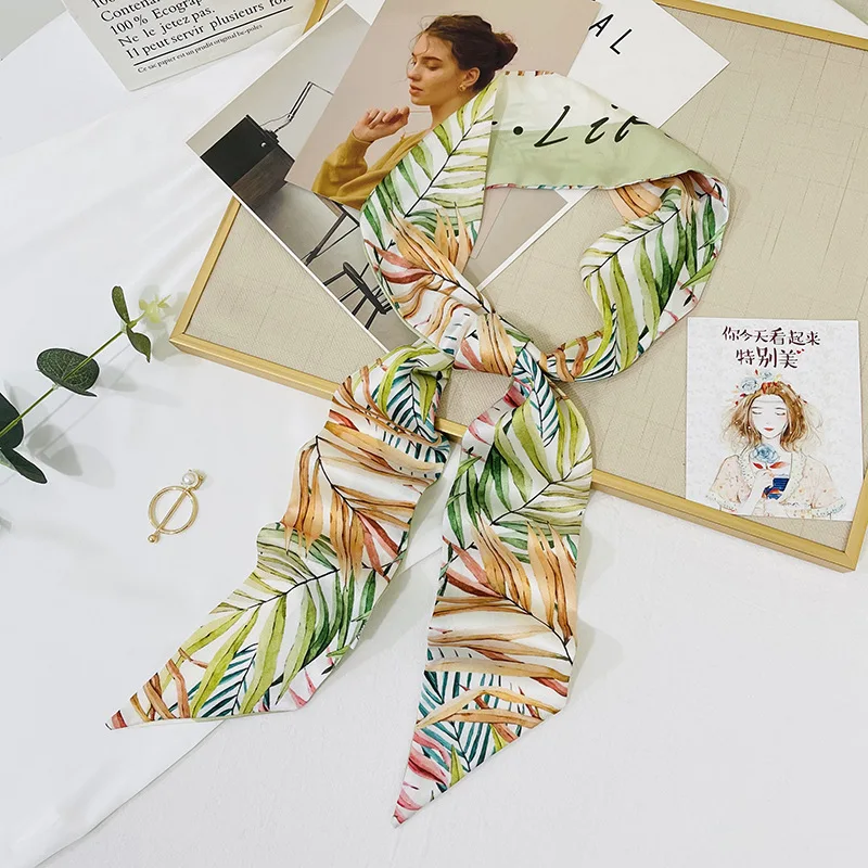

Summer Ribbon Women's Long Silk Scarf Small Silk Scarf Artistic Fresh Stewardess Scarf Hand Gift Bag Headband