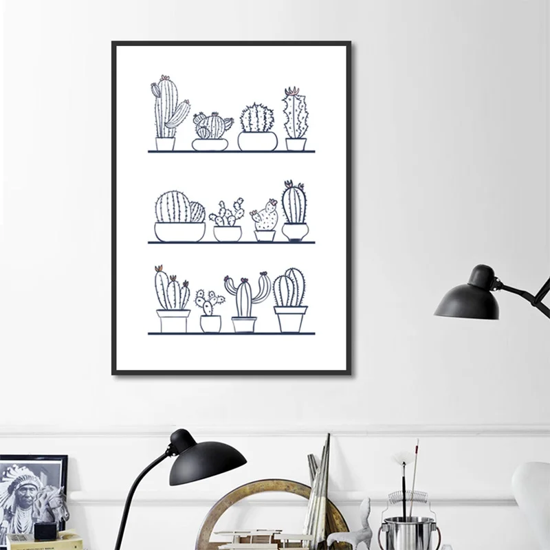 Nordic минималистский комнатные домашние декоративные растения настенная живопись
