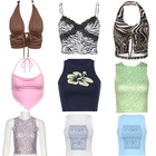 Милый женский укороченный топ Mall Goth 2021 Yk2 с круглым вырезом, уличная одежда, повседневная бюстье, одежда Y2k, корсет, сексуальные модные топы, майки