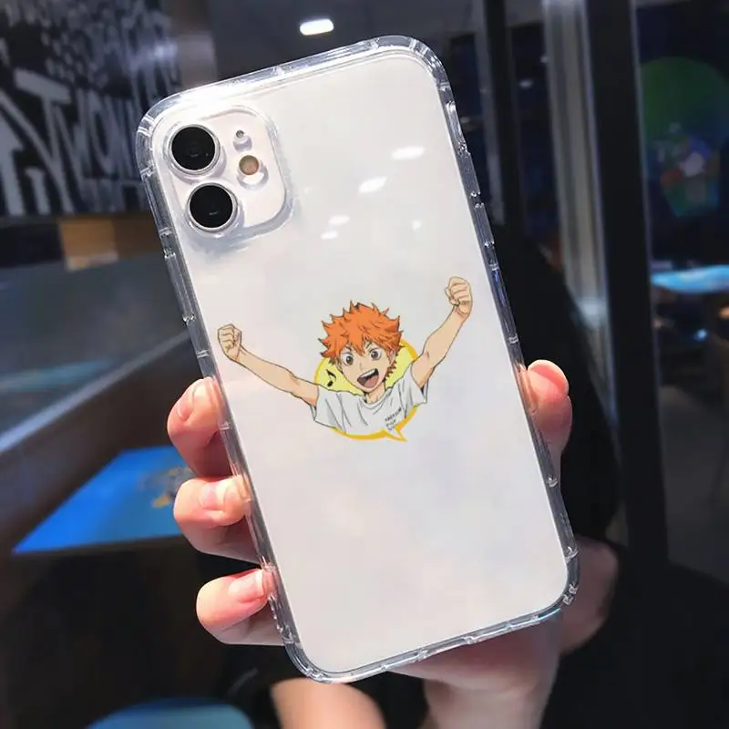 

Haikyuu Hinata attacks Anime Phone Case Transparent for iPhone 11 12 mini pro XS MAX 8 7 6 6S Plus X 5S SE 2020 XR