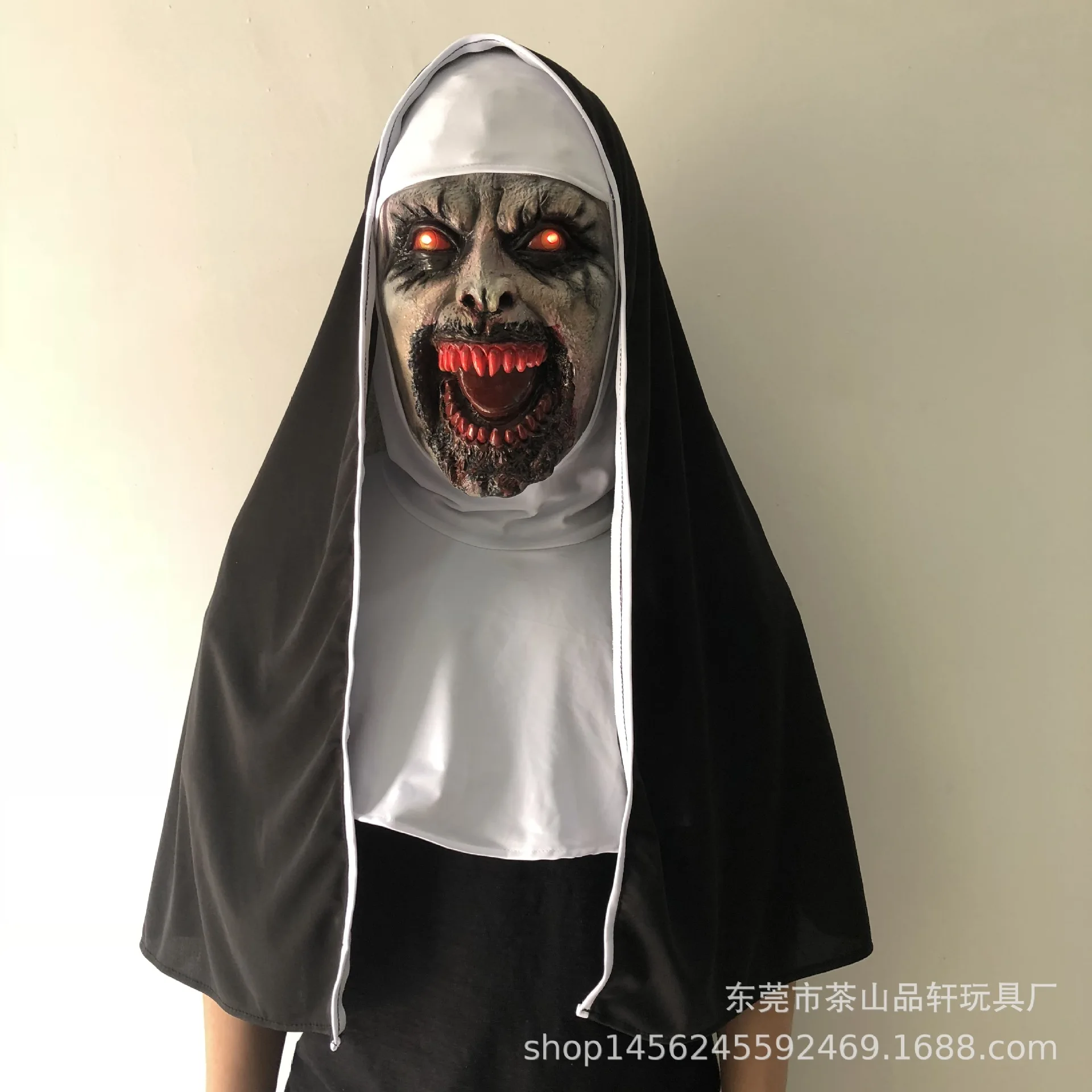 Маска к Хэллоуину монахини led маска реквизит для дома с привидениями страшные