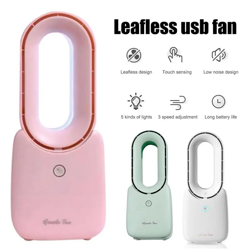 

Mini Portable Fan Handheld Bladeless USB Rechargeable Fan Touch Control Mute Strong Wind Air Cooler Home Office Outdoor