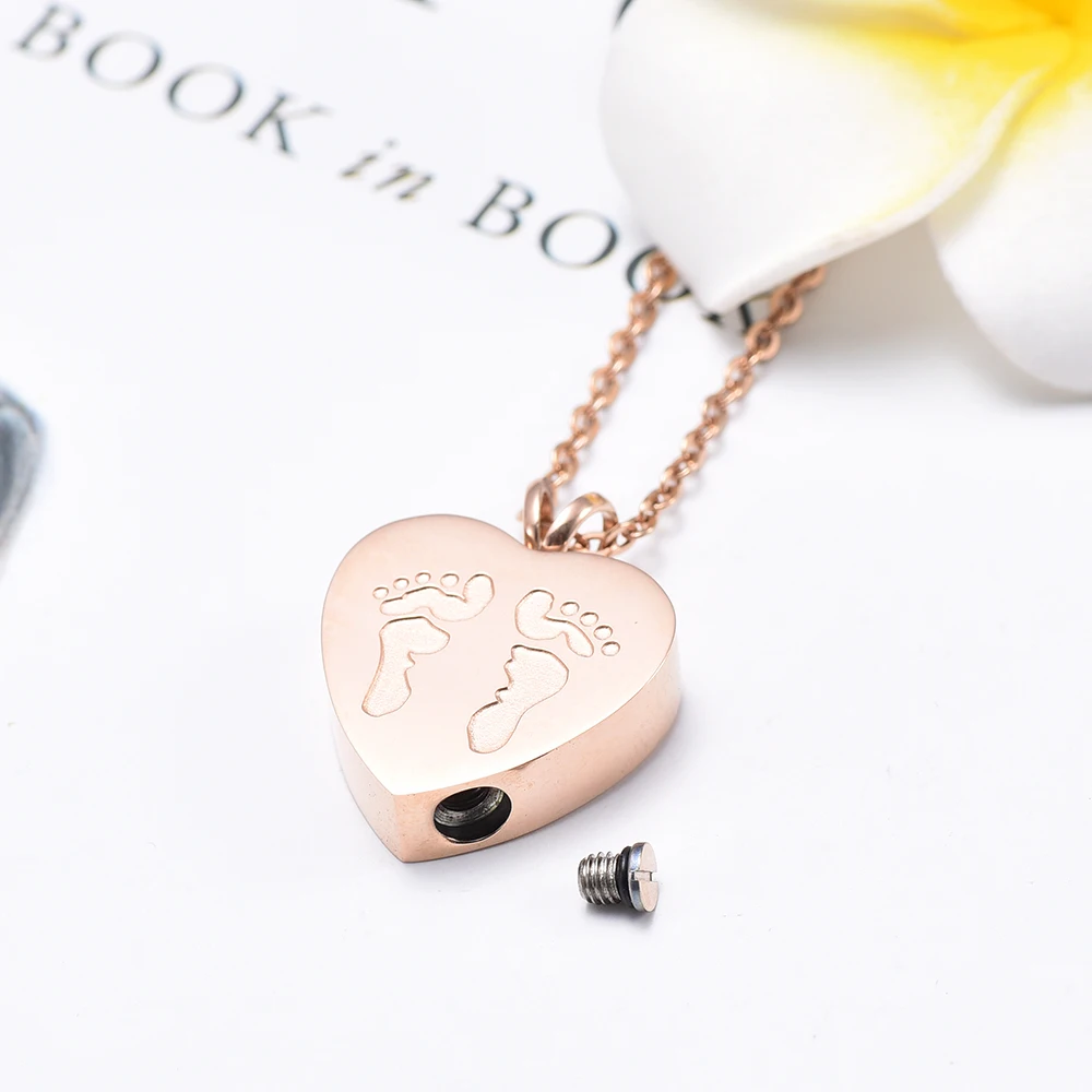 IJD8006 детский Шкатулка для ног в форме сердца из нержавеющей стали памятный