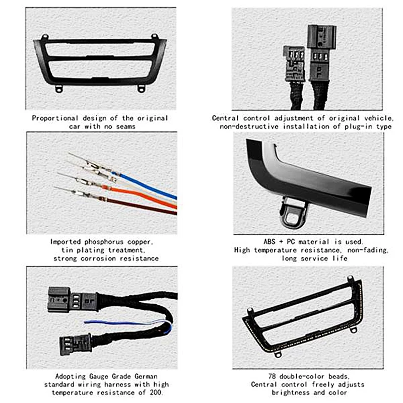 

LCI Radio Trim LED Dashboard Center Console AC Panel Light 2 Color Atmosphere Light For-BMW 3 Series F30 F35