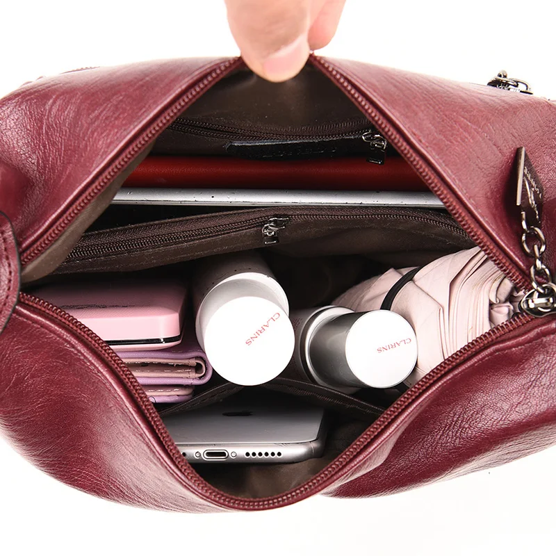 

Texture Quality Leather Crossbody Bags for Women Vintage Simple Shoulder Bag Female Winter 2020 Solid Color Messenger Bag Sac