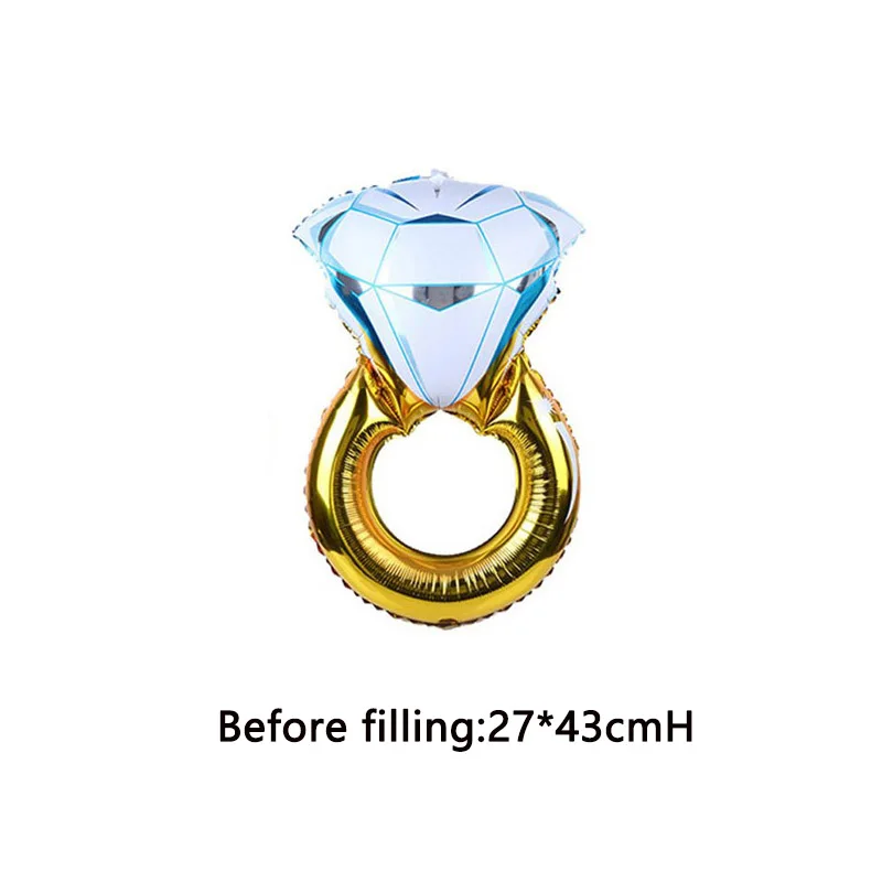 2 шт. фольгированные воздушные шары в виде кольца с бриллиантами|Украшения своими