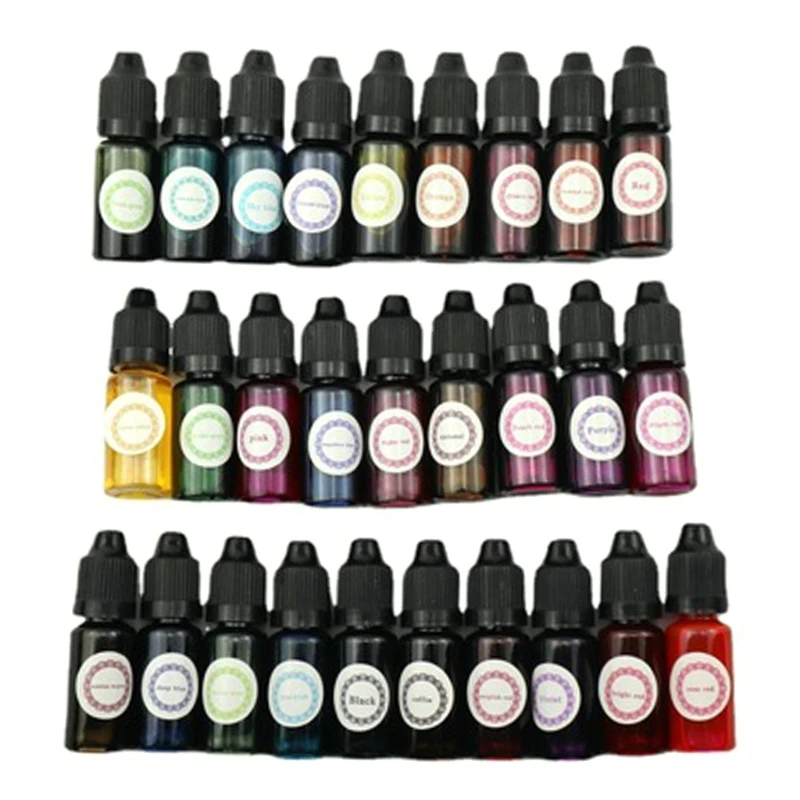 

28 Colors UV Epoxy Resin Colorant Ink Pigment Liquid Coloring Dye DIY Art Crafts Decorations for Jewelry Pendant Making