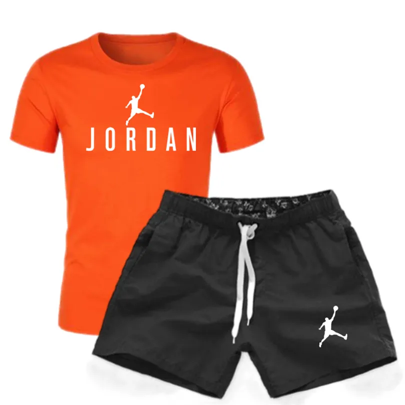 

Summer hot Men's Sweatshirt pants men's cotton T-shirt + shorts casual suit sportswear men's clothing 2 pieces set S-3XL