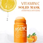 Новая твердая маска с витамином C, бамбуковый уголь, Очищающая маска для лица, отбеливающая однотонная маска
