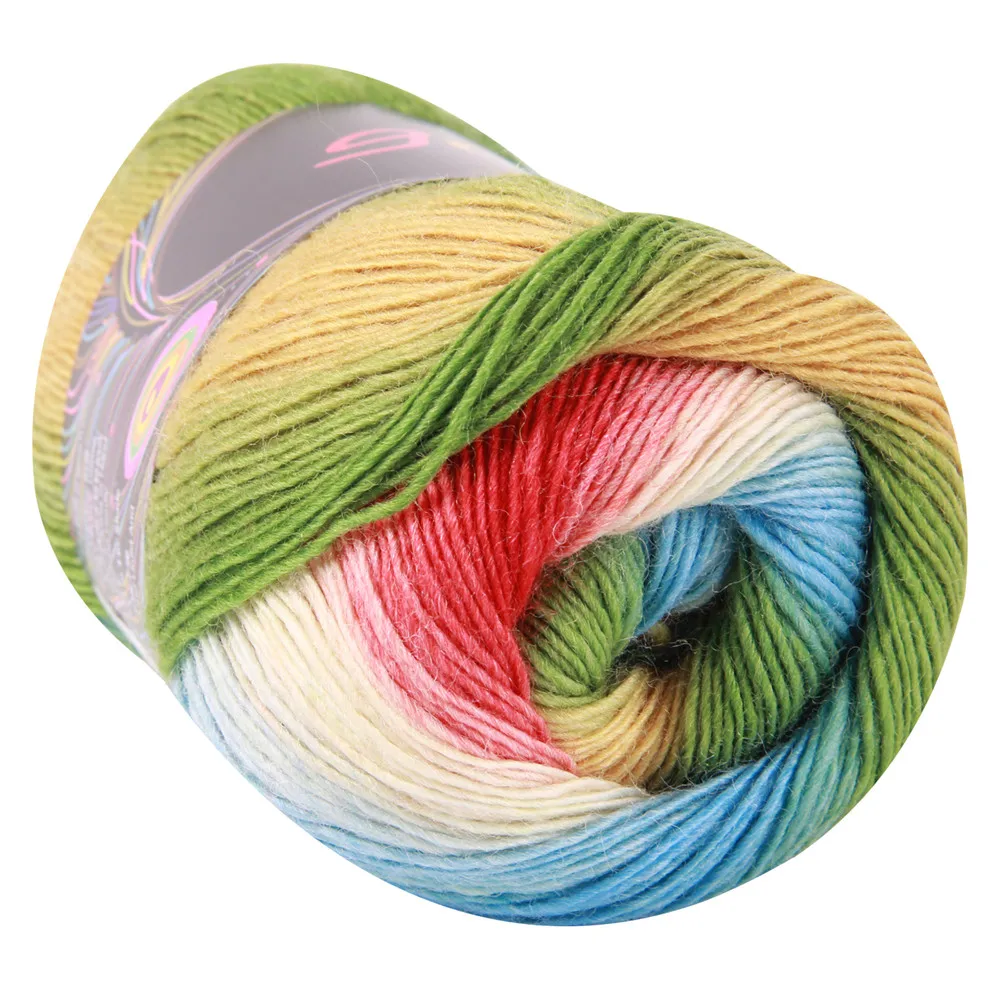 Шерстяная пряжа для ручного вязания кашемир шаль радужная 100 г | Дом и сад