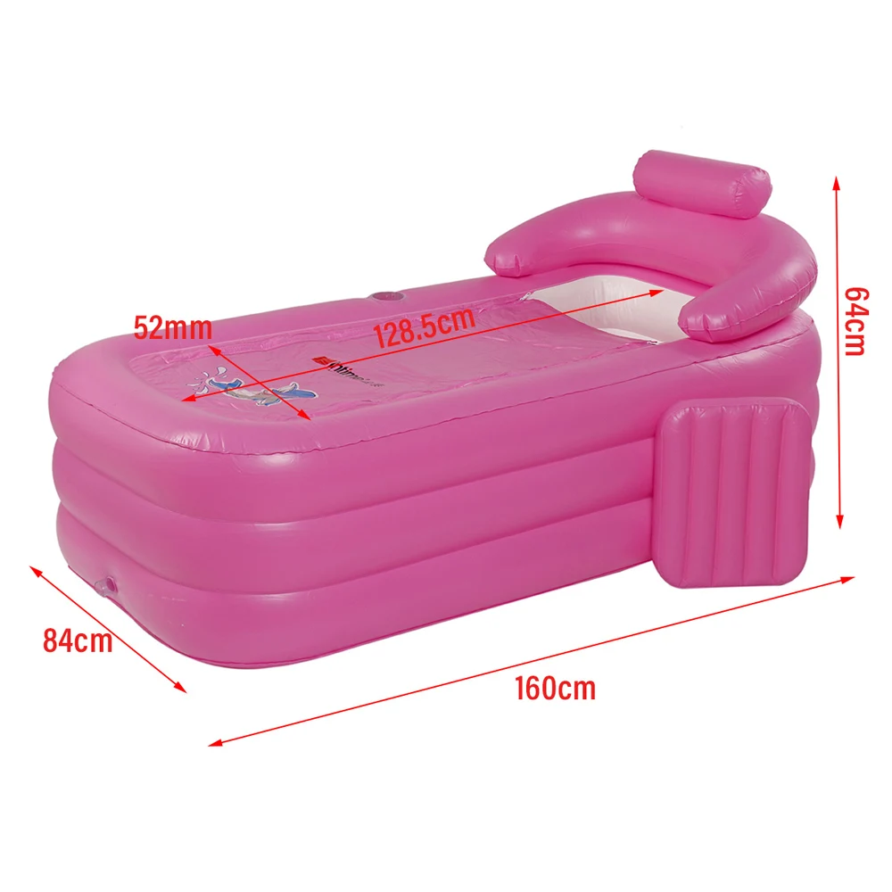 

160cm Adult Portable Inflatable Bathtub Home Thickening Folding Barrel Children Can Sit Lie Plastic PVC Inflatable Bath Tub Spa