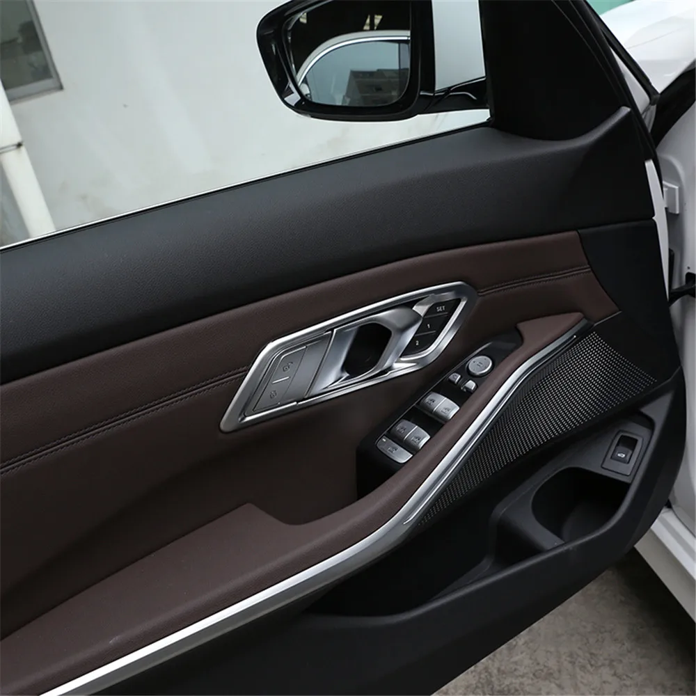 

Накладки на внутреннюю дверную ручку автомобиля для BMW 3 серии G20 G28 325 2020, хромированные молдинги из АБС-пластика, украшение для стайлинга авт...