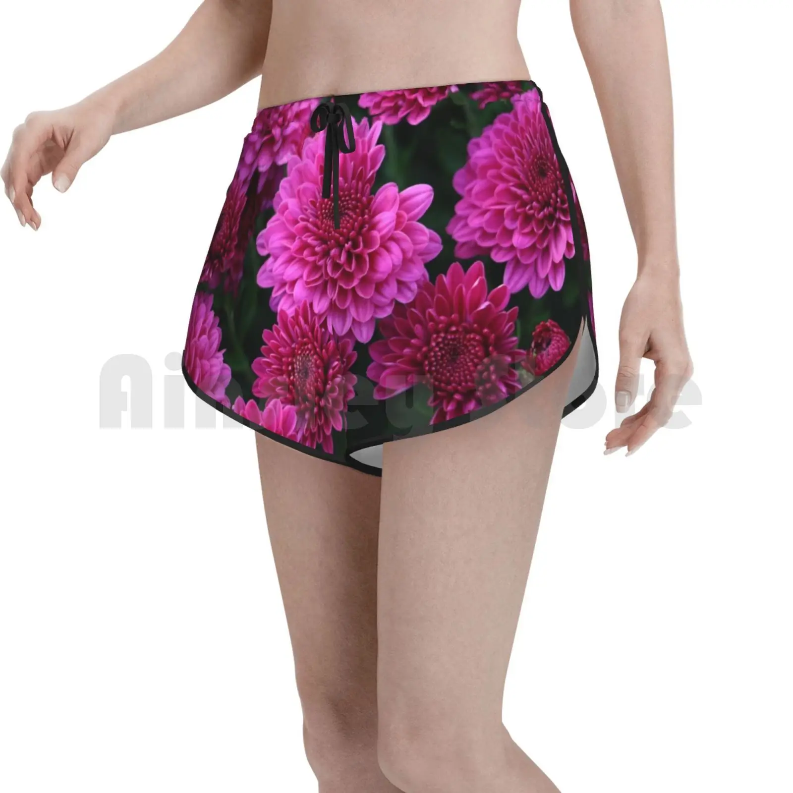 

Pink Flowers Swim Shorts Women Beach Shorts Pink Floral Flowers Magenta Nature Spring Beautiful