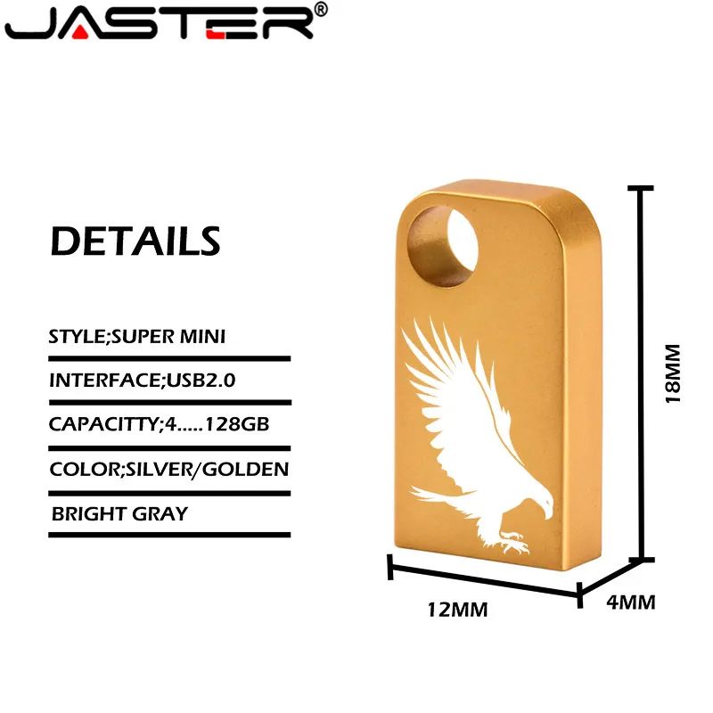 

JASTER Super mini usb flash drive 8GB metalen pendrive 64GB memory stick 16GB cle usb 2.0 pen drive 32GB flash disk 128GB