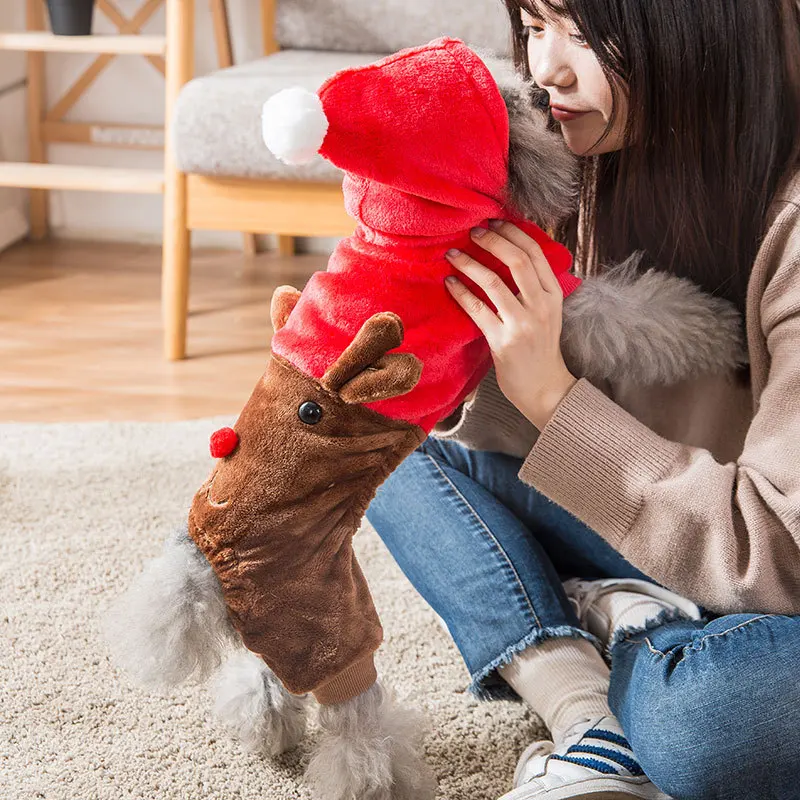 Флисовый комбинезон для собаки зимняя одежда пальто маленьких щенков тёплая