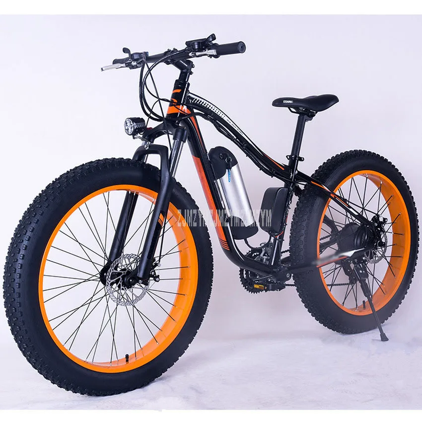 black orange 350 Вт Ebike, пляжный, снежный, дорожный, электрический велосипед, 26 дюймов, колесо, Электрический, снежная дорога, мощный, для взрослых, электрический велосипед, алюминиевый сплав - Цвет: black orange