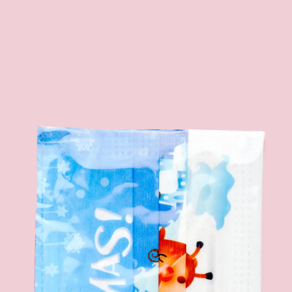 Рождественская одноразовая маска для лица с принтом 3-слойные защитные маски