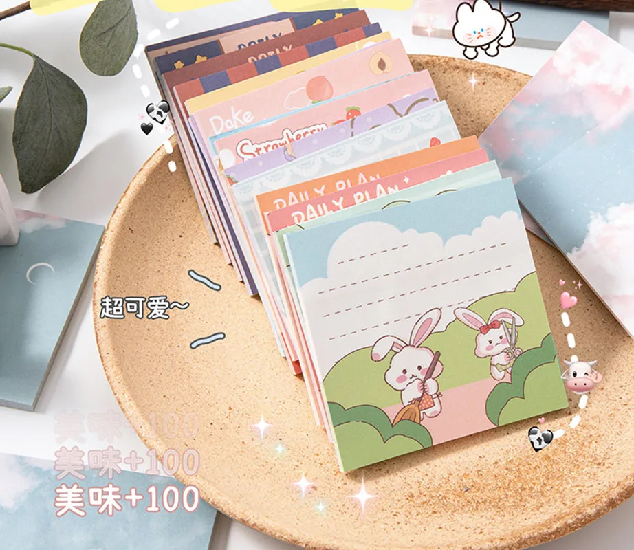 

50 Sheets Cute animal Memo Pad Kawaii Sticky Notes Girl Diary DIY Decorative School Notebook Stationery