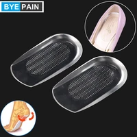 1pair soft gel heel pads orthotic insoles support cup shock cushion 1 3cm height increased plantar foot care insole