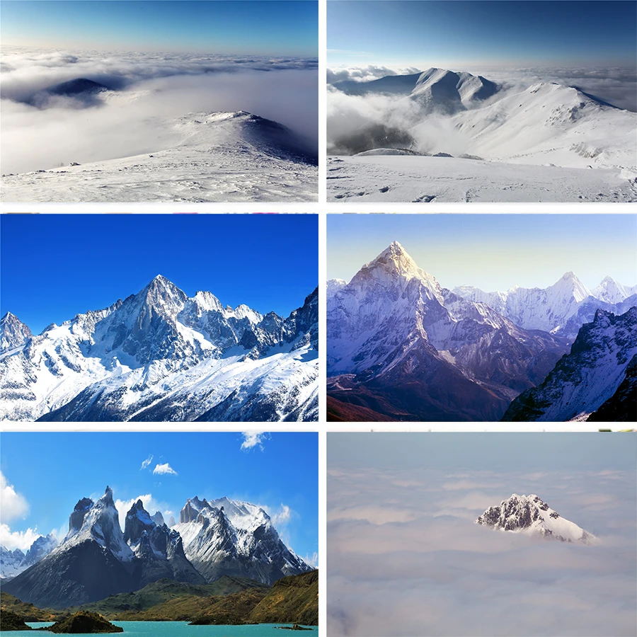 Nitree туман облако снег гора пик зима Голубое Небо озеро Фотофон фон реквизит для