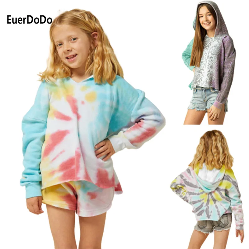 

Ветровка для мальчиков и девочек, пуловер, свитшоты, Детская разноцветная куртка с принтом на завязках для детей 7-14 лет, одежда