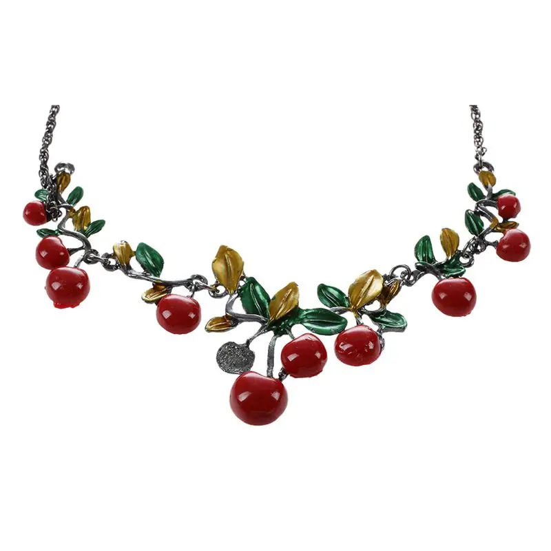 Модные женские вечерние ювелирные изделия набор в форме листа вишни милые