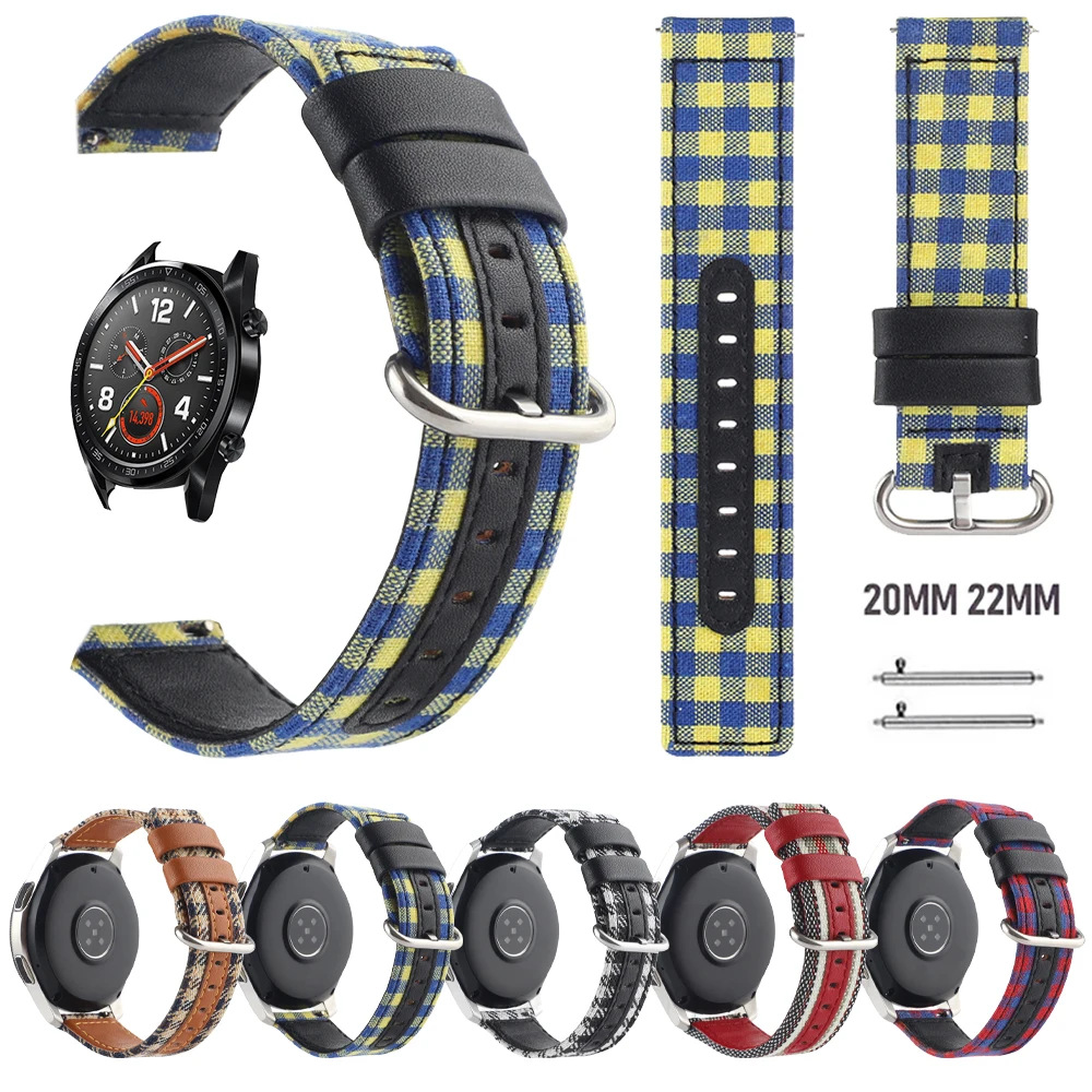 

Ремешок кожаный для HONOR Magic Watch 2 42/46 мм, браслет из ткани для HUAWEI WATCH 3 3Pro GT 2 42/46 мм GT2 Pro, 20 22 мм