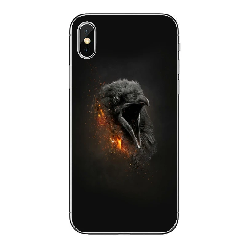 Силиконовый чехол для iPhone 12 Mini 11 Pro Max XS XR X 8 7 Plus 6 6S 5 5S SE 2020 Raven Dark Crow телефона |