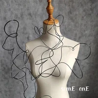 rigid aluminium wire metal material black diy hand knit flower support modeling design decor crafts clothes designer accessories