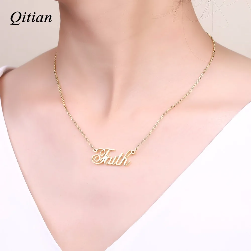 Заказное ожерелье из нержавеющей стали золотое серебряное розовое именное чокер