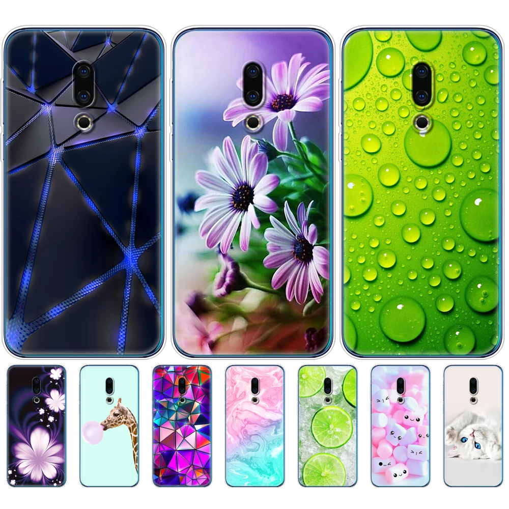 

For Meizu 16th Case 6.0'' Silicone Case For Meizu 16th Plus Case Cover 6.5'' Soft TPU back cover bumper coque etui cartoon